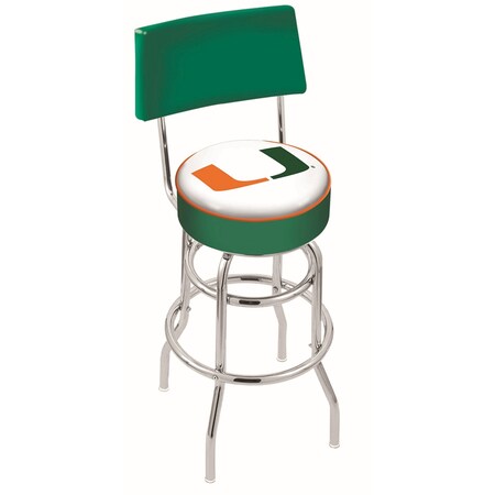 Holland Bar Stool Co 25" Chrome 2-Ring Miami (FL) Swivel Bar Stool, Back L7C425Mia-FL
